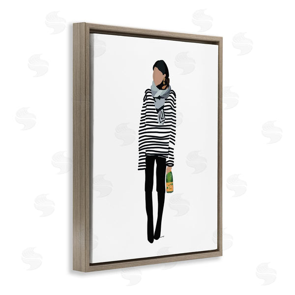 Stupell Industries Amelia Noyes | Trendy Stripes Fashion Girl Wall Art