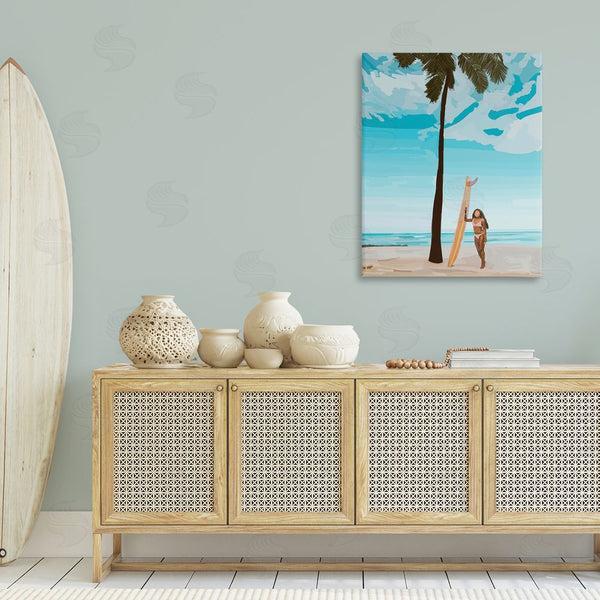 Stupell Industries Amelia Noyes | Tropical Beach Day Girl Wall Art