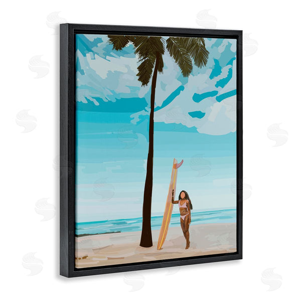 Stupell Industries Amelia Noyes | Tropical Beach Day Girl Wall Art