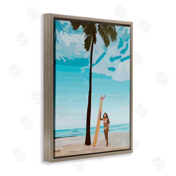 Stupell Industries Amelia Noyes | Tropical Beach Day Girl Wall Art
