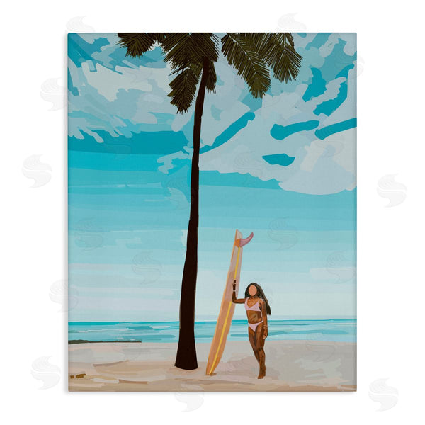 stupell industries Amelia Noyes | Tropical Beach Day Girl Wall Art