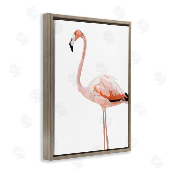 Stupell Industries Amelia Noyes | Tropical Pink Flamingo Bird Casual Animal Design Wall Art