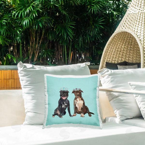 Stupell Industries Amelia Noyes | Twin Royal Pit Bulls Printed Throw Pillow