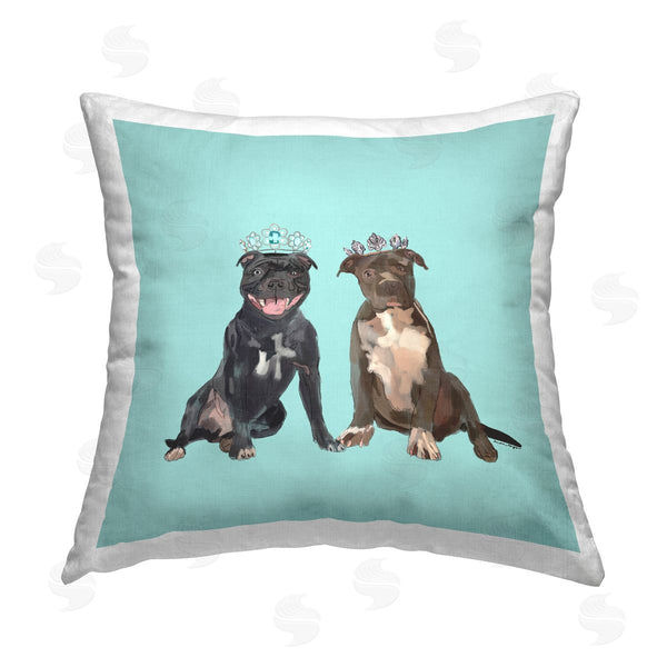 stupell industries Amelia Noyes | Twin Royal Pit Bulls Printed Throw Pillow