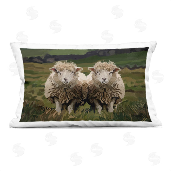 stupell industries Amelia Noyes | Twin Sheep in Pasture Printed Throw Pillow