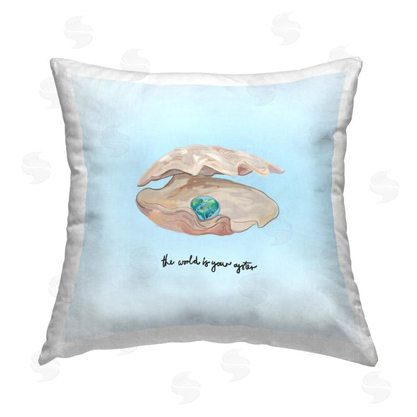stupell industries Amelia Noyes | Uplifting Oyster Pearl Printed Throw Pillow