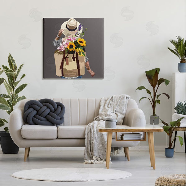 Stupell Industries Amelia Noyes | Varied Flower Arrangement Blossoms Backpack Bouquet Wall Art