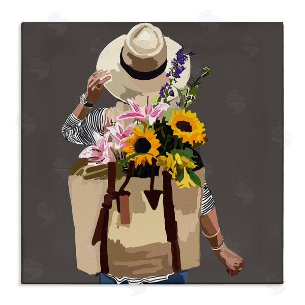 stupell industries Amelia Noyes | Varied Flower Arrangement Blossoms Backpack Bouquet Wall Art