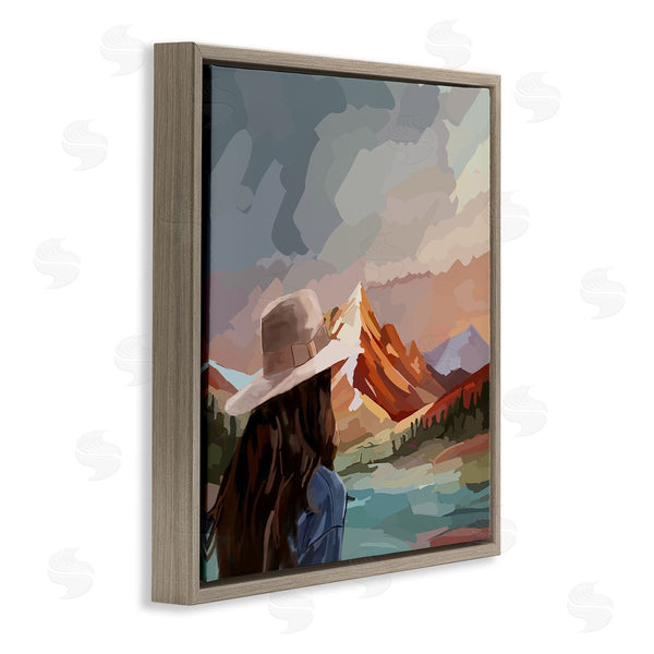 Stupell Industries Amelia Noyes | Vibrant Mountain View With Girl