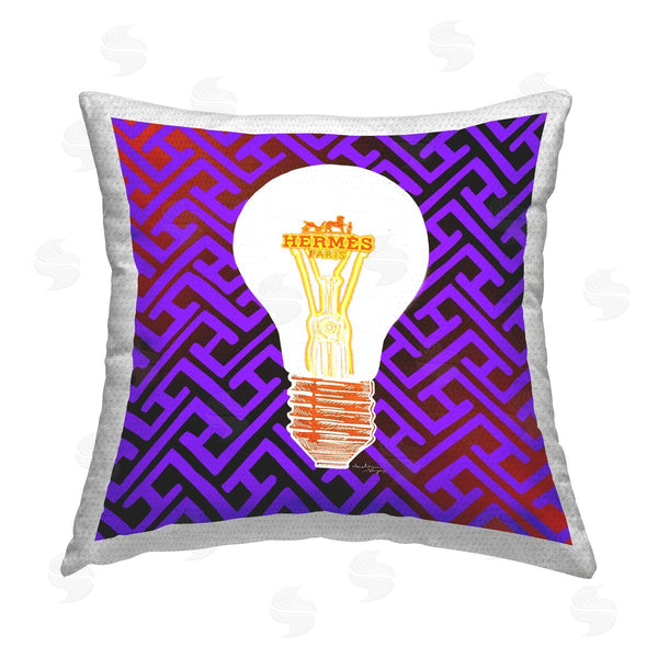 Stupell Industries Amelia Noyes | Vivid Patterned Lightbulb Printed Throw Pillow