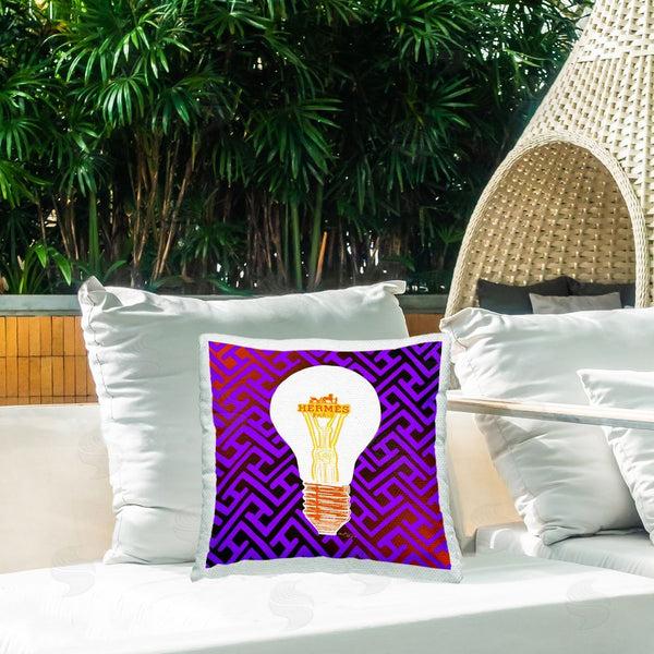 Stupell Industries Amelia Noyes | Vivid Patterned Lightbulb Printed Throw Pillow