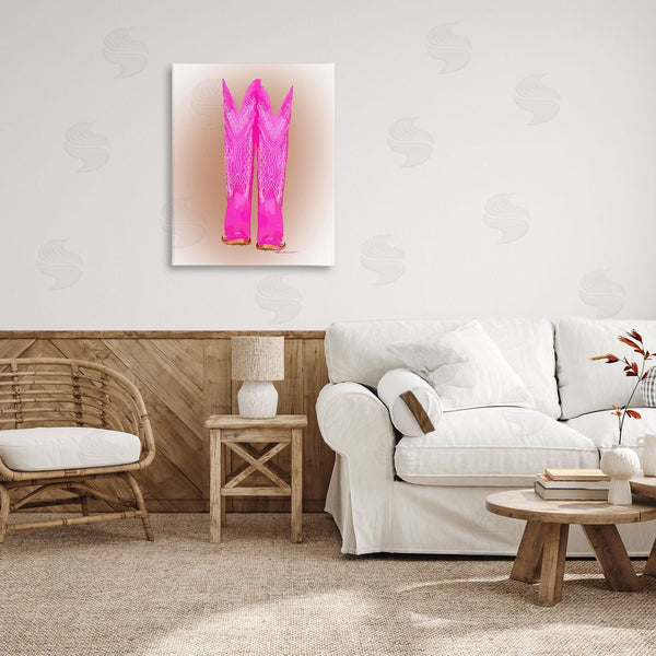 Stupell Industries Amelia Noyes | Vivid Pink Cowgirl Boots Wall Art