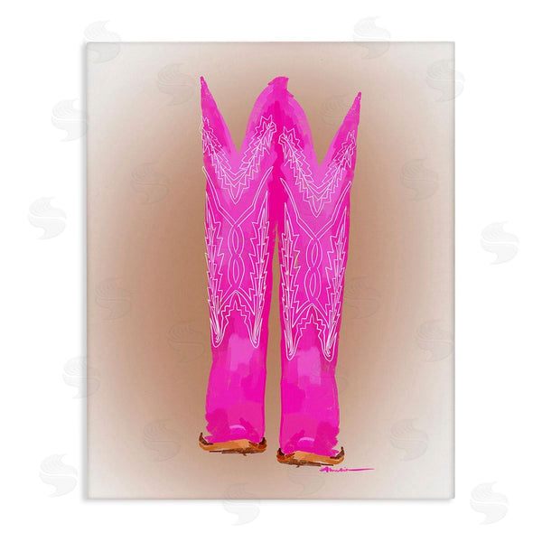 stupell industries Amelia Noyes | Vivid Pink Cowgirl Boots Wall Art