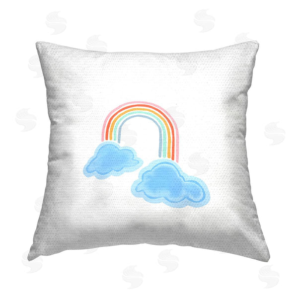 Stupell Industries Amelia Noyes | Whimsical Rainbow On White Printed Throw Pillow
