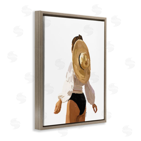 Stupell Industries Amelia Noyes | Woman Draped Sun Hat Tropical Summer Vacation Wall Art