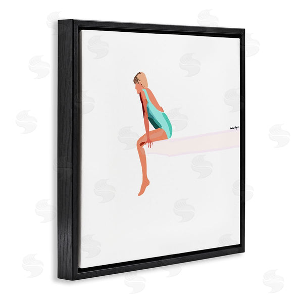 Stupell Industries Amelia Noyes | Woman Sitting Diving Board Summer Beach Pool Wall Art