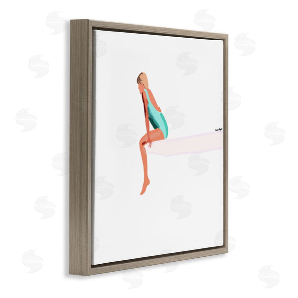 Stupell Industries Amelia Noyes | Woman Sitting Diving Board Summer Beach Pool Wall Art
