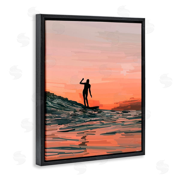 Stupell Industries Amelia Noyes | Woman Surfing At Sunset Wall Art