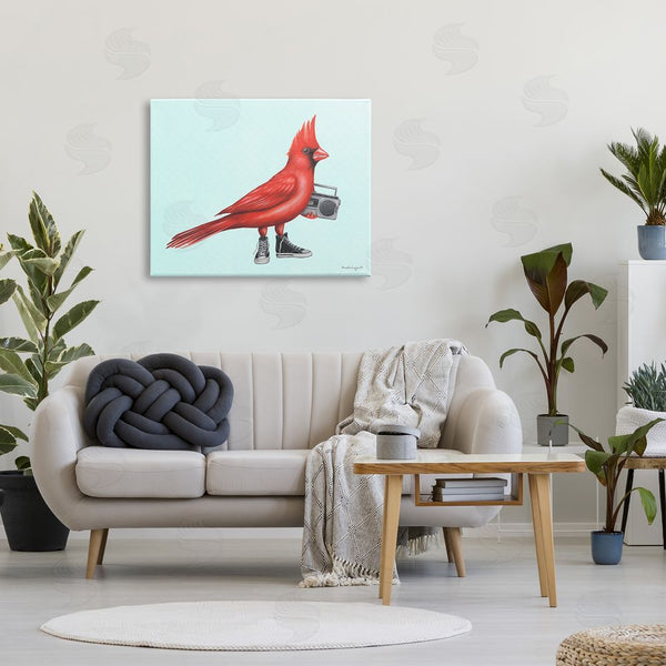 Stupell Industries Amelie Legault | Cardinal Bird Black Sneakers Retro Boombox Illustration Wall Art