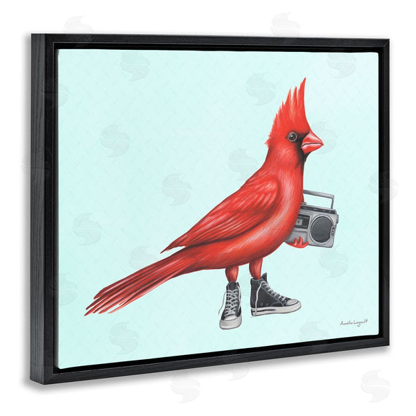 Stupell Industries Amelie Legault | Cardinal Bird Black Sneakers Retro Boombox Illustration Wall Art