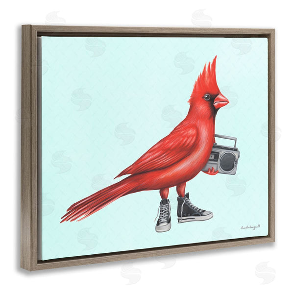 Stupell Industries Amelie Legault | Cardinal Bird Black Sneakers Retro Boombox Illustration Wall Art
