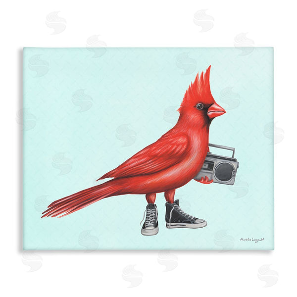 stupell industries Amelie Legault | Cardinal Bird Black Sneakers Retro Boombox Illustration Wall Art