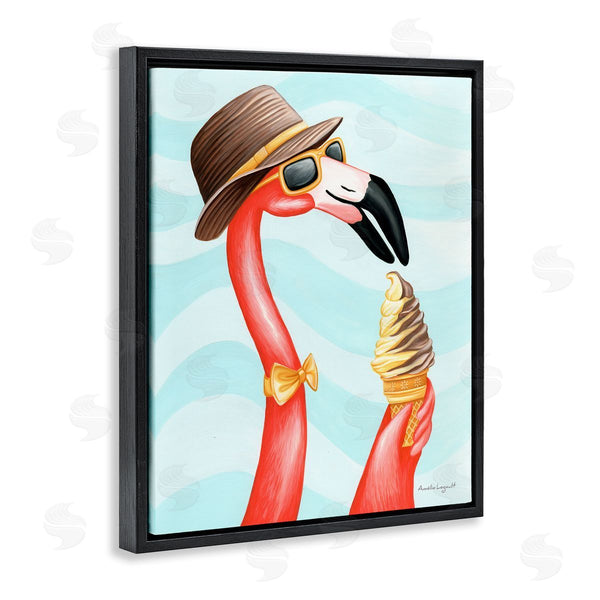 Stupell Industries Amelie Legault | Dapper Flamingo Summertime Ice Cream Cone Snack Wall Art