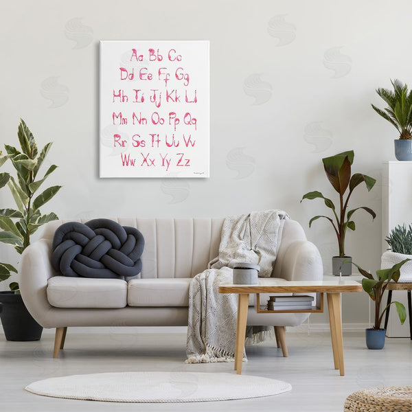 Stupell Industries Amelie Legault | Flamingo Shaped Letters Alphabet Pink Typography Design Wall Art