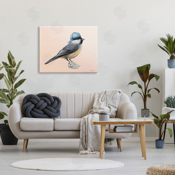 Stupell Industries Amelie Legault | Hip Chickadee Bird Backwards Hat Trendy Sneakers Wall Art
