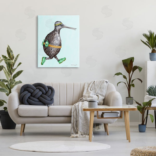 Stupell Industries Amelie Legault | Kiwi Bird Jogging Exercise Clothing Sneakers Illustration Wall Art