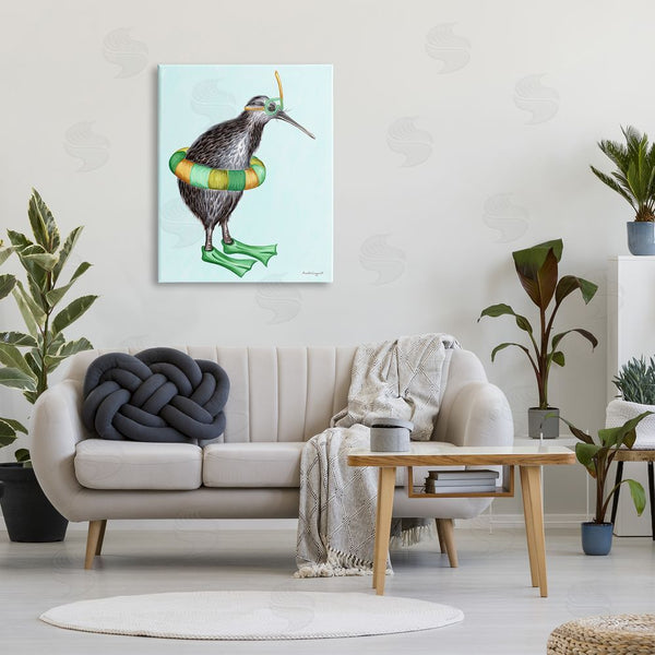 Stupell Industries Amelie Legault | Kiwi Bird Swimming Tube Flippers Summertime Illustration Wall Art