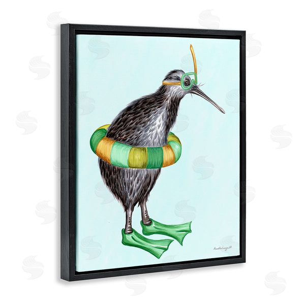 Stupell Industries Amelie Legault | Kiwi Bird Swimming Tube Flippers Summertime Illustration Wall Art
