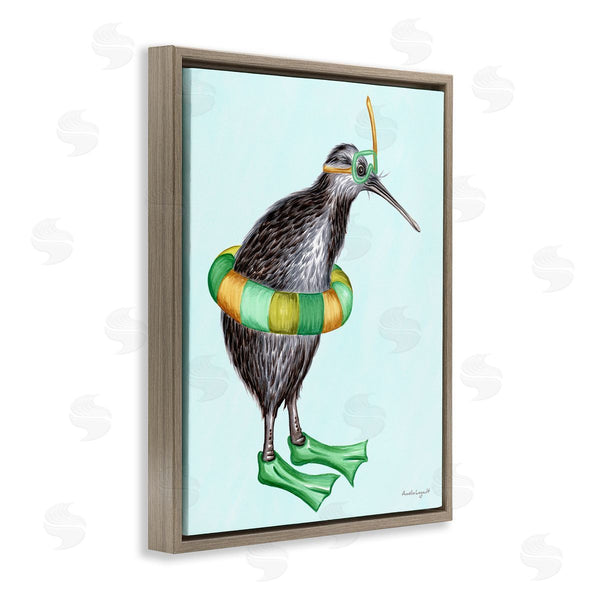 Stupell Industries Amelie Legault | Kiwi Bird Swimming Tube Flippers Summertime Illustration Wall Art
