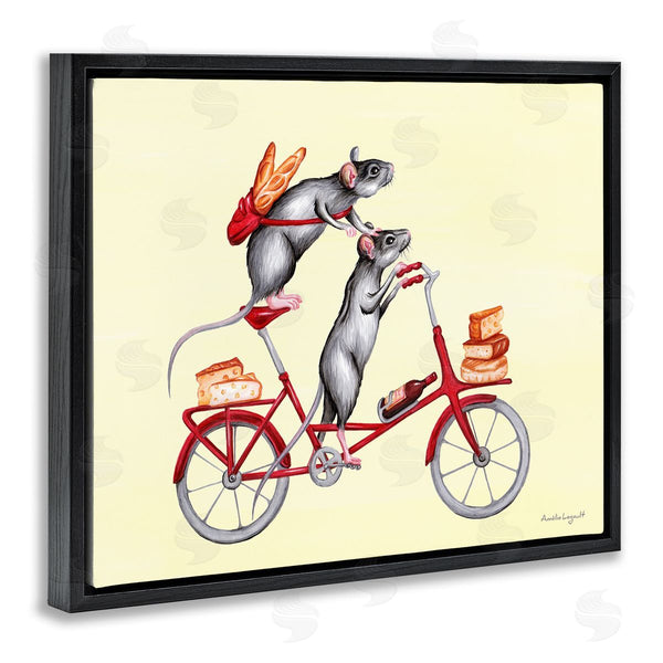 Stupell Industries Amelie Legault | Mice On Bicycle Carrying Picnic Lunch Bread Cheese Wall Art