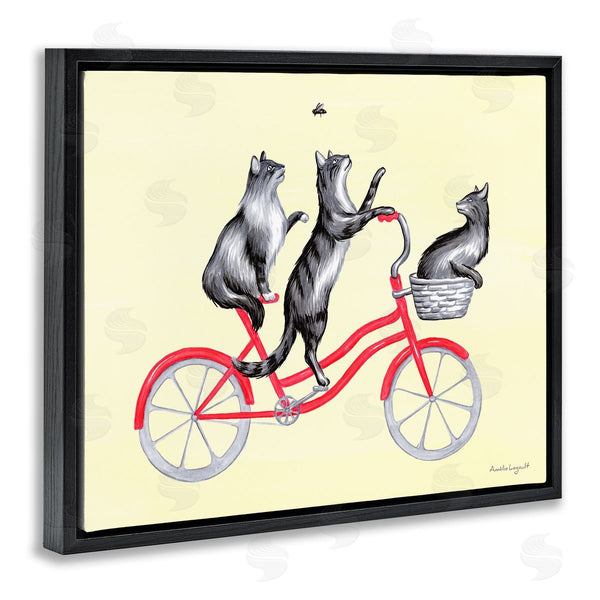 Stupell Industries Amelie Legault | Playful Cats Riding Red Bicycle Buzzing Bee Wall Art