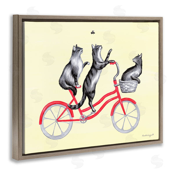 Stupell Industries Amelie Legault | Playful Cats Riding Red Bicycle Buzzing Bee Wall Art