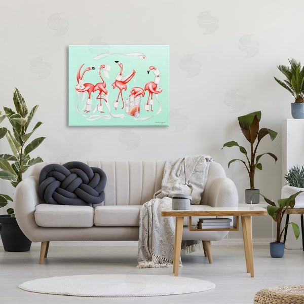 Stupell Industries Amelie Legault | Silly Flamingos Toilet Paper Rolls Bathroom Illustration Wall Art