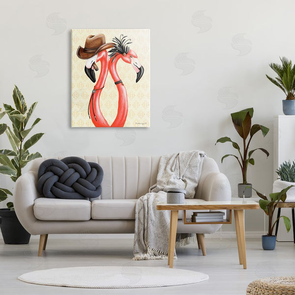 Stupell Industries Amelie Legault | Vintage Flamingos Cowboy Hat Antique Fashion Outfit Wall Art