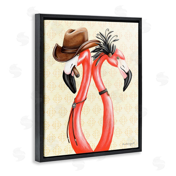 Stupell Industries Amelie Legault | Vintage Flamingos Cowboy Hat Antique Fashion Outfit Wall Art