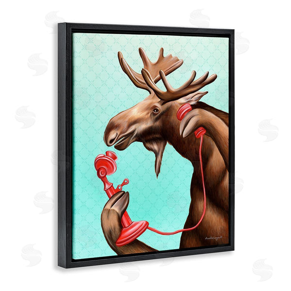 Stupell Industries Amelie Legault | Vintage Moose With Candlestick Telephone Ombre Background Wall Art