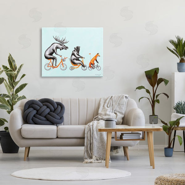 Stupell Industries Amelie Legault | Wildlife Animals Riding Bikes Moose Bear Fox Wall Art