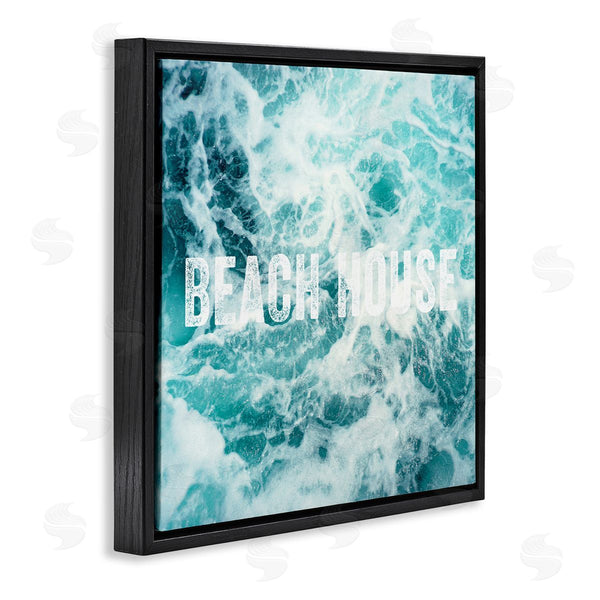 Stupell Industries Amy Brinkman | Beach House Text Foamy Ocean Waves Aerial View Wall Art