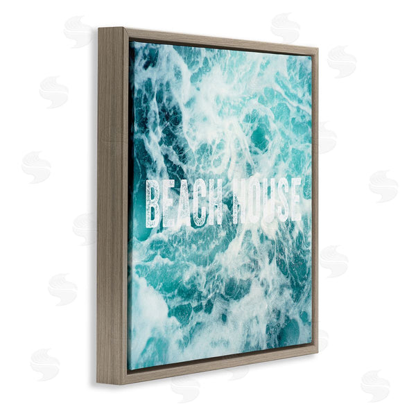 Stupell Industries Amy Brinkman | Beach House Text Foamy Ocean Waves Aerial View Wall Art