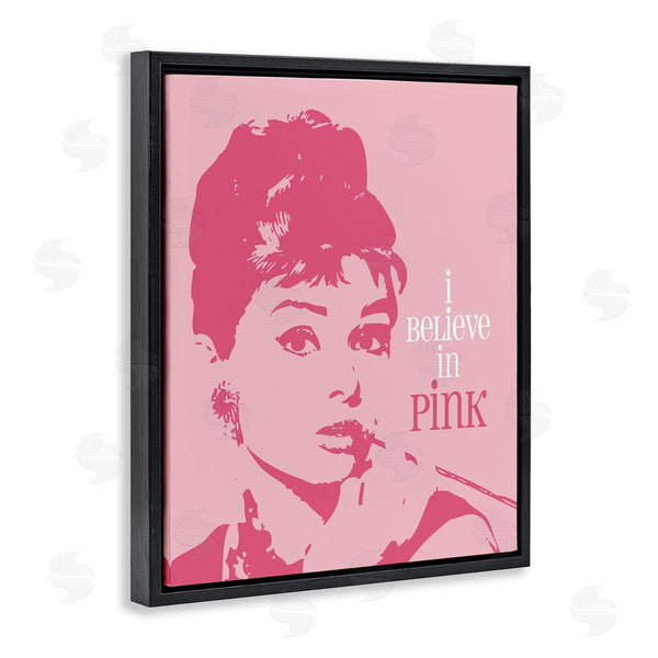 Stupell Industries Amy Brinkman | Believe In Pink Audrey Hepburn Actress Text Design Wall Art