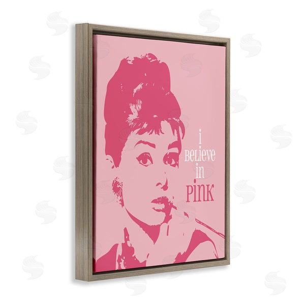 Stupell Industries Amy Brinkman | Believe In Pink Audrey Hepburn Actress Text Design Wall Art
