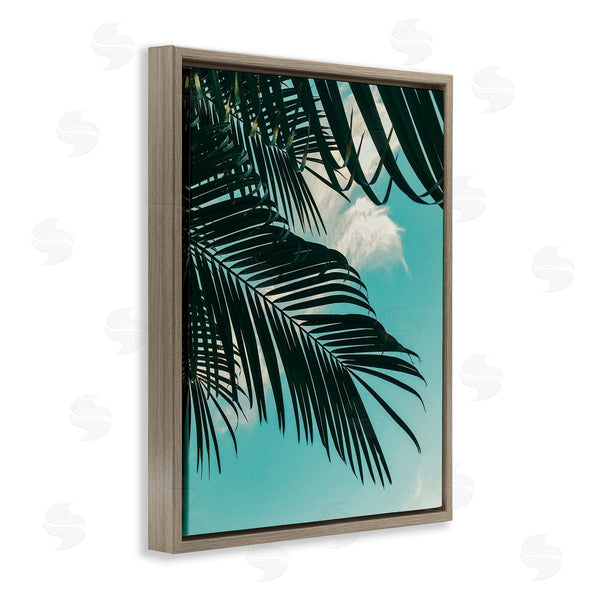 Stupell Industries Amy Brinkman | Bright Tropical Palm Tree Leaves Against Blue Sky Wall Art