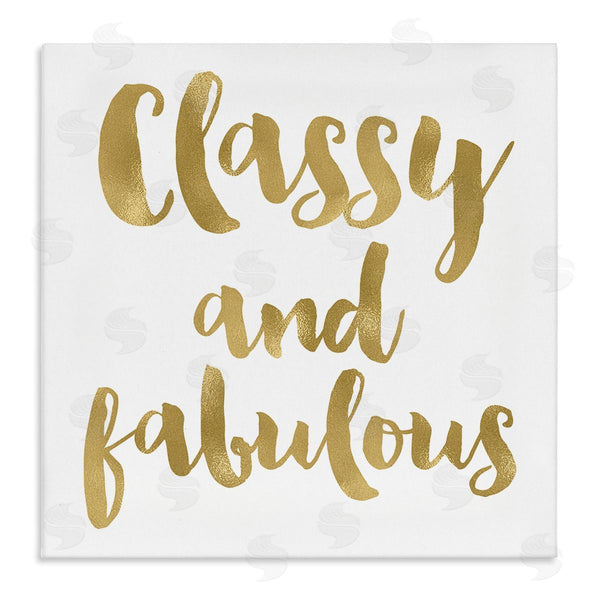 stupell industries Amy Brinkman | Classy and Fabulous Glam Detail Calligraphy Phrase Wall Art
