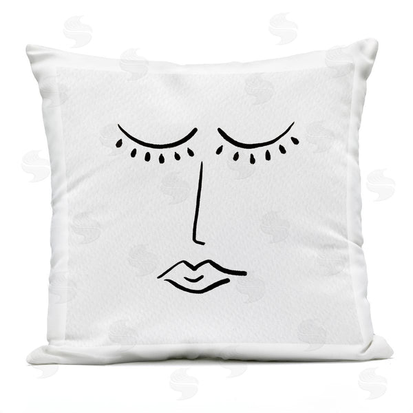 Stupell Industries Amy Brinkman | Closed Eye Face Minimal Boho Design Printed Throw Pillow