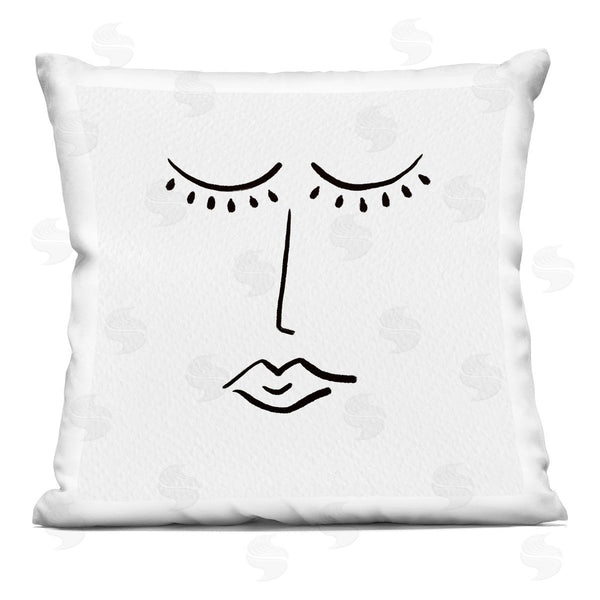 stupell industries Amy Brinkman | Closed Eye Face Minimal Boho Design Printed Throw Pillow