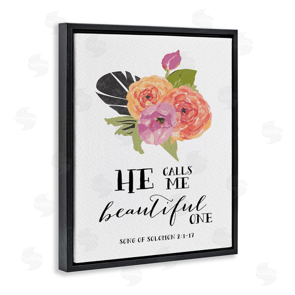 Stupell Industries Amy Brinkman | He Calls Me Beautiful One Spiritual Quote Typography Wall Art